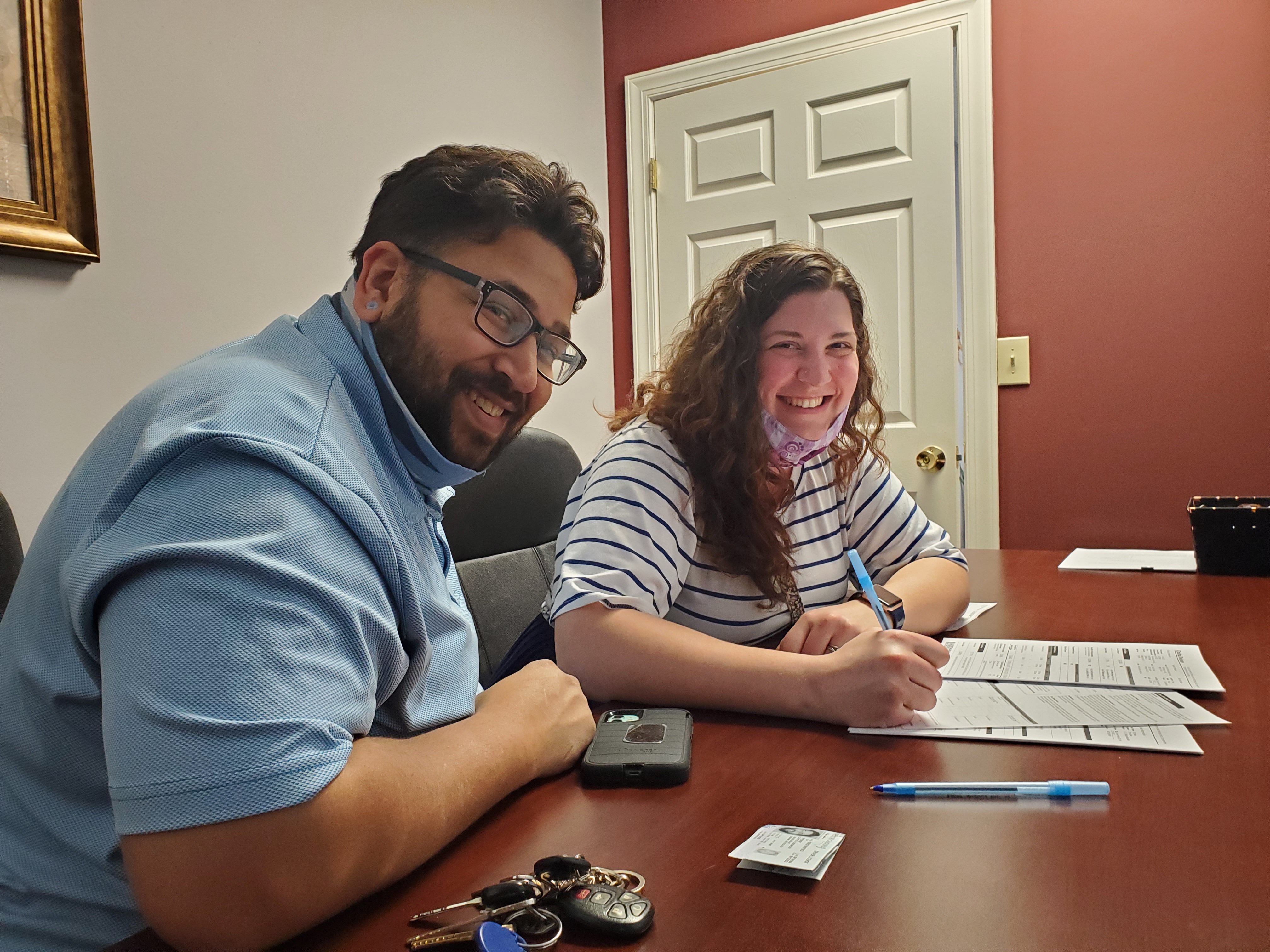 Clients at closing table